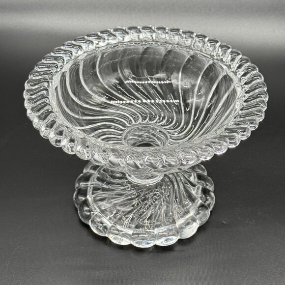 Vintage Fostoria Colony Clear Glass Footed Compote Candy Dish Bowl 4" Tall - Picture 1 of 9